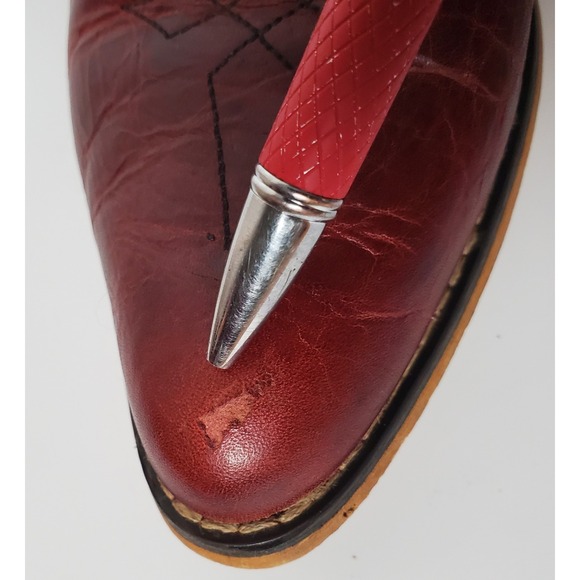 Dingo Adobe Rose Cactus Red Distressed Leather Side Zip Women's Ankle Boots 7.5 - Picture 13 of 16